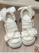 Fashion Sweet Lolita Bowknot Heart Lace Jirai Onna Cute Japanese Platform Cake Shoes
