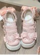 Fashion Sweet Lolita Bowknot Heart Lace Jirai Onna Cute Japanese Platform Cake Shoes