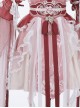 Morning Dew Series Sweet Lolita Red Chinese Style Fairy Hanfu Lotus Embroidery Pearl Waistband Tassel Sleeve Dress
