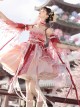 Morning Dew Series Sweet Lolita Red Chinese Style Fairy Hanfu Lotus Embroidery Pearl Waistband Tassel Sleeve Dress