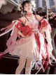 Morning Dew Series Sweet Lolita Red Chinese Style Fairy Hanfu Lotus Embroidery Pearl Waistband Tassel Sleeve Dress