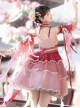 Morning Dew Series Sweet Lolita Red Chinese Style Fairy Hanfu Lotus Embroidery Pearl Waistband Tassel Sleeve Dress