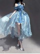 Brilliant Starlight Series Sweet Lolita Dreamy Blue Ruffles Large Swing Ribbon Bowknot Princess Dress