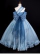 Brilliant Starlight Series Sweet Lolita Dreamy Blue Ruffles Large Swing Ribbon Bowknot Princess Dress