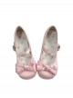 Little Cream Puff Series Sweet Lolita Cute Princess Silk Satin Comfortable Round Toe Mary Jane Shoes