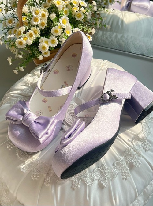 Little Cream Puff Series Sweet Lolita Cute Princess Silk Satin Comfortable Round Toe Mary Jane Shoes