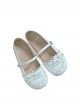 Little Berry Series Sweet Lolita Cute Small Bowknot Ruffle Letter Signature Retro Round Toe Mary Jane Shoes