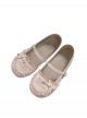 Little Berry Series Sweet Lolita Cute Small Bowknot Ruffle Letter Signature Retro Round Toe Mary Jane Shoes