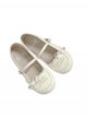 Little Berry Series Sweet Lolita Cute Small Bowknot Ruffle Letter Signature Retro Round Toe Mary Jane Shoes