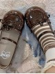 Little Berry Series Sweet Lolita Cute Small Bowknot Ruffle Letter Signature Retro Round Toe Mary Jane Shoes