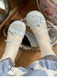 Little Berry Series Sweet Lolita Cute Small Bowknot Ruffle Letter Signature Retro Round Toe Mary Jane Shoes