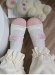 Bunny Lely Series Sweet Lolita Light Pink Plaid Patchwork Lace Cute Round Toe Retro Sports Style Mary Jane Shoes