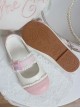 Bunny Lely Series Sweet Lolita Light Pink Plaid Patchwork Lace Cute Round Toe Retro Sports Style Mary Jane Shoes