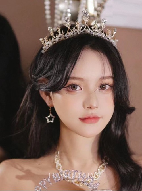 Birthday Wedding Party Classic Lolita Baroque Style Luxurious Diamond Princess Crown Headpiece