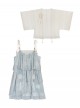 Sea Salt Girl Series Kawaii Fashion New Chinese Style Improved Light Blue Camisole Short Dress Lace Cardigan Set