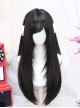 Chic Sweet Lolita Fashion Versatile Y2K Angled Bangs Layered Long Straight Hair Wig