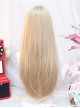 Chic Sweet Lolita Fashion Versatile Y2K Angled Bangs Layered Long Straight Hair Wig