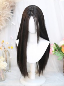 Black Classic Lolita Daily Versatile Stylish Sweet Cool Middle Part Long Straight Wig