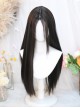 Black Classic Lolita Daily Versatile Stylish Sweet Cool Middle Part Long Straight Wig