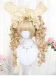 Flower Series Sweet Lolita Golden Vintage Court Style Roman Curl Double Ponytail Wig