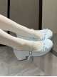 Little Fleur Series Sweet Lolita Cute Round Toe Japanese Daily Comfortable Mid Heel Mary Jane Shoes