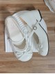 Little Fleur Series Sweet Lolita Cute Round Toe Japanese Daily Comfortable Mid Heel Mary Jane Shoes