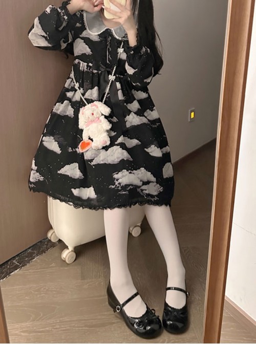 Little Fleur Series Sweet Lolita Cute Round Toe Japanese Daily Comfortable Mid Heel Mary Jane Shoes