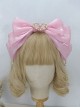 Elegant French Sweet Lolita Organza 3D Oversized Bow Love Pearl Hair Accessory Headband