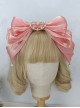 Elegant French Sweet Lolita Organza 3D Oversized Bow Love Pearl Hair Accessory Headband