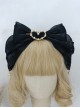 Elegant French Sweet Lolita Organza 3D Oversized Bow Love Pearl Hair Accessory Headband