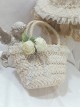 Elegant Camellia Classic Lolita Rococo Vintage Woven Pastel Sweet Tote Basket Handbag