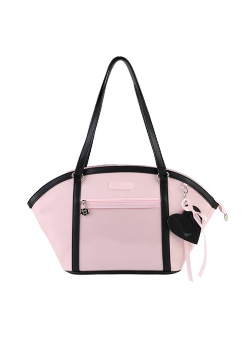 Quadratic Element Anime Sweet Lolita Cute Fan Shaped Large Capacity Transparent Layer Tote Bag