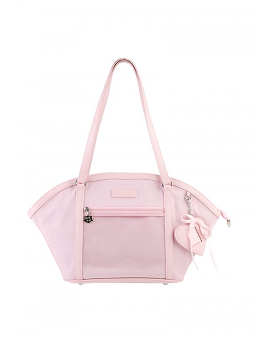 Quadratic Element Anime Sweet Lolita Cute Fan Shaped Large Capacity Transparent Layer Tote Bag