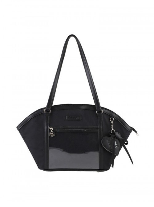 Quadratic Element Anime Sweet Lolita Cute Fan Shaped Large Capacity Transparent Layer Tote Bag