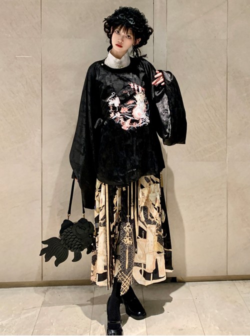 Kawaii Fashion New Chinese Style Classical Trendy Imitation Sheepskin Retro Handbag Goldfish Bag