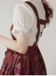 Antique Key Series Classic Lolita Retro Elegant School Commute Delicate Lace Collar Bubble Sleeve White Shirt