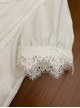 Antique Key Series Classic Lolita Retro Elegant School Commute Delicate Lace Collar Bubble Sleeve White Shirt