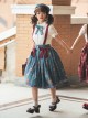 Antique Key Series Sweet Lolita Retro Elegant School Commute Print Waist Belt Suspender Skirt