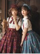 Antique Key Series Sweet Lolita Retro Elegant School Commute Print Waist Belt Suspender Skirt