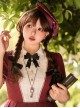 Antique Key Series Classic Lolita Academic Style Retro Elegant Print Bow Beret