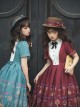 Antique Key Series Classic Lolita Retro Elegant British Style Print Woven Straw Hat