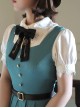 Antique Key Series Classic Lolita Elegant British Style Vintage Print Suspender Dress