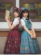 Antique Key Series Classic Lolita Elegant British Style Vintage Print Suspender Dress