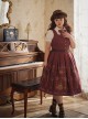 Antique Key Series Classic Lolita Elegant British Style Vintage Print Suspender Dress