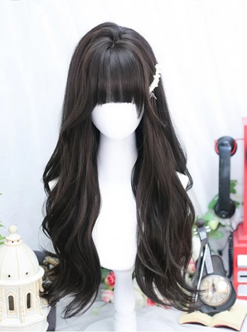 Daily Classic Lolita Japanese Cute Sweet Straight Fringe Big Wave Long Curly Wig