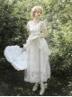 Moonlight Danube Series Classic Lolita Elegant Retro Roman White Long Suspender Dress Veil Top Set
