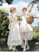 Moonlight Danube Series Classic Lolita Elegant Retro Roman White Long Suspender Dress Veil Top Set