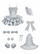 Duet Series Sweet Lolita Elegant Corset Waist Suspender Dress Large Bowknot Trailing Hair Cap Choker Set