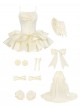 Duet Series Sweet Lolita Elegant Corset Waist Suspender Dress Large Bowknot Trailing Hair Cap Choker Set