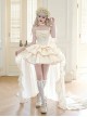 Duet Series Sweet Lolita Elegant Corset Waist Suspender Dress Large Bowknot Trailing Hair Cap Choker Set